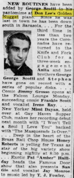 Don Lees Golden Nugget - Sept 1960 Article (newer photo)